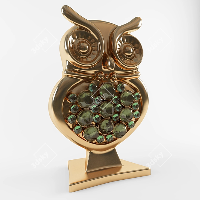 Whimsical Owl Figurine 3D model image 1