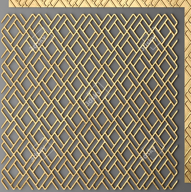 Elegant Lattice Decor Panel 3D model image 2