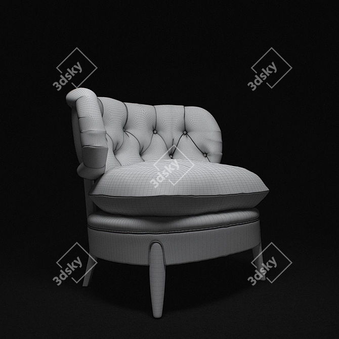 Cozy Schulz Armchair by Wohnkultur 3D model image 2