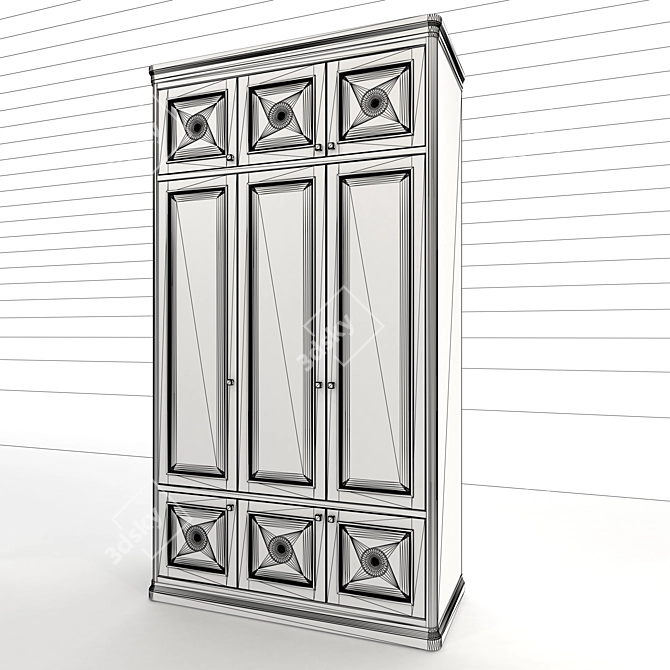 Elegant Custom-made Wardrobe 3D model image 3