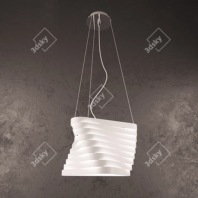 Sleek Metal Chandelier - Almerich Boomerang 3D model image 2