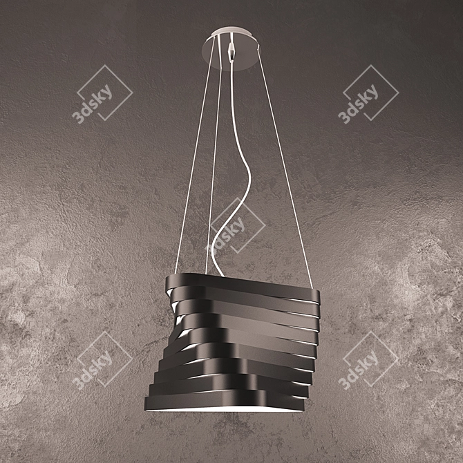 Sleek Metal Chandelier - Almerich Boomerang 3D model image 3