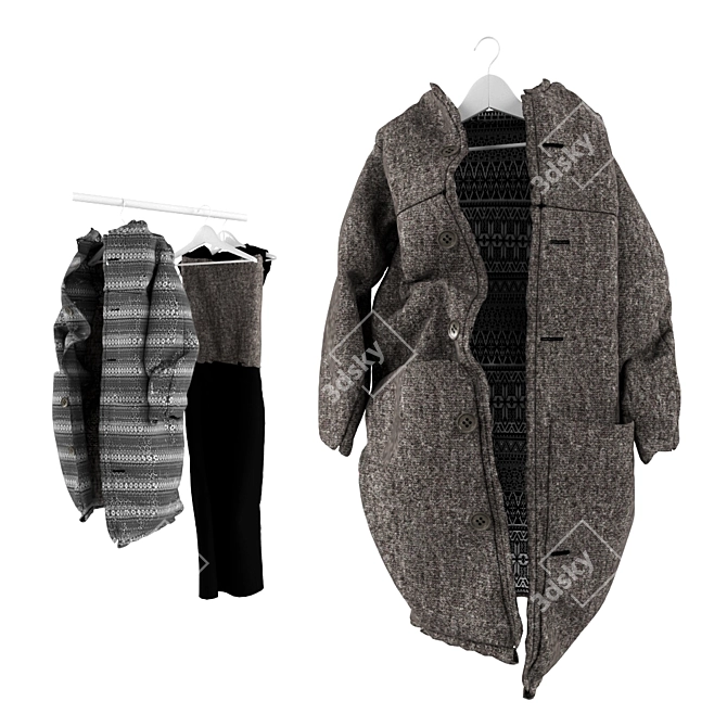 Boyfriend's Dream Coat - Relaxed Fit 3D model image 1