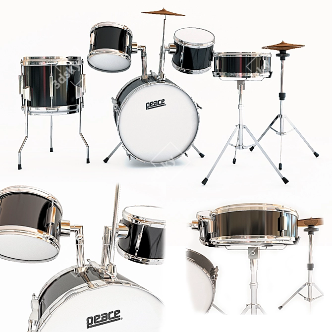 Peace Junior Drum Set 3D model image 1