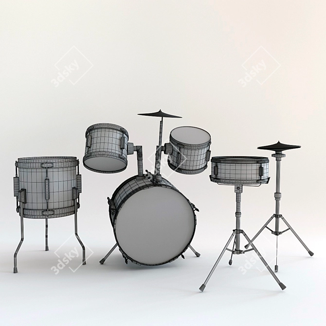 Peace Junior Drum Set 3D model image 2