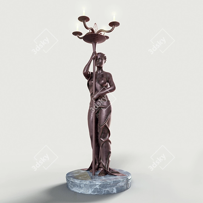 Elegant Candle Holder 3D model image 1