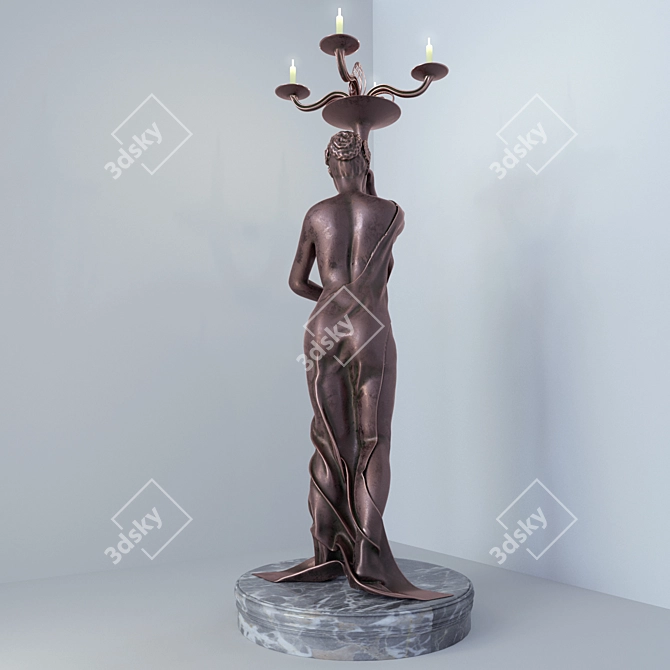 Elegant Candle Holder 3D model image 2