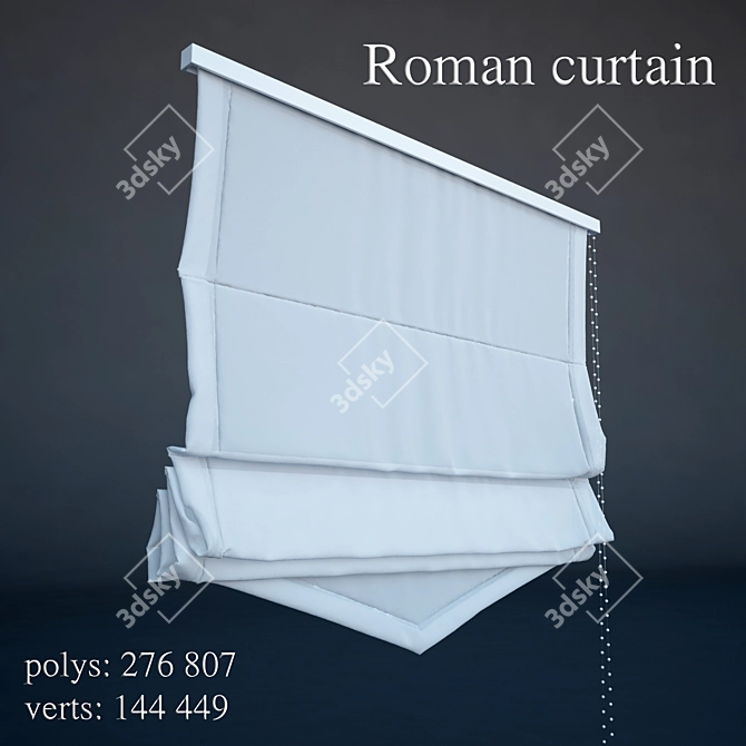 Elegant Roman Curtain 3D model image 1