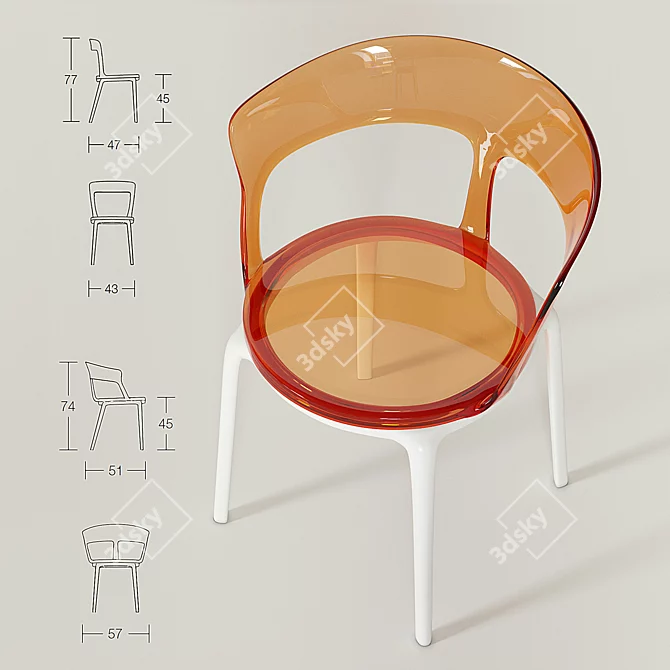 Elegant Luna Chair by Softline 3D model image 2