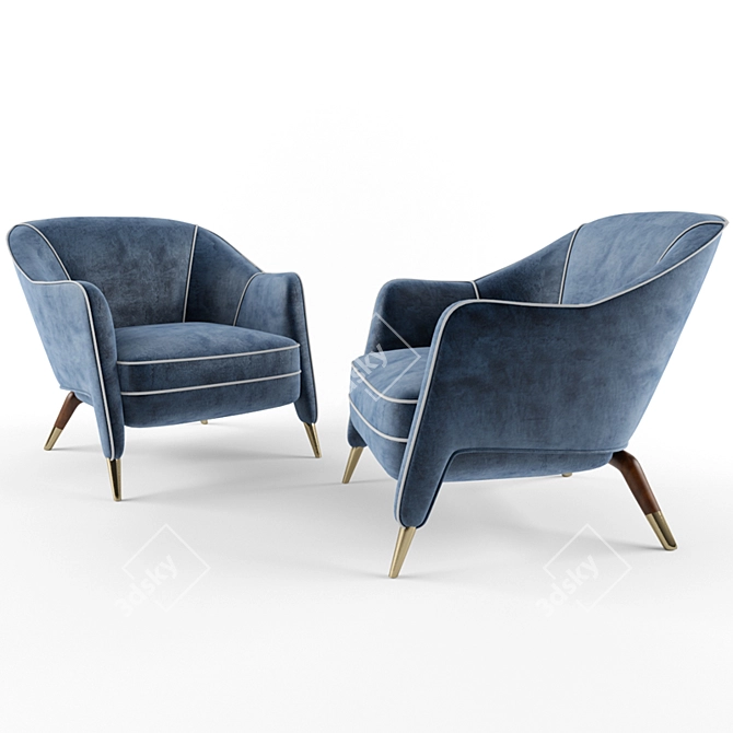 Gio Ponti's Exclusive Armchair 3D model image 1