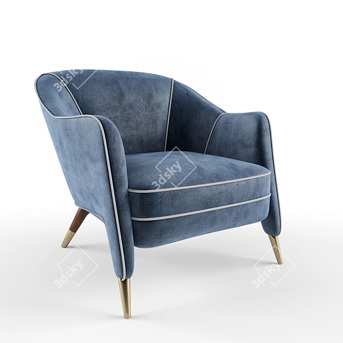 Gio Ponti's Exclusive Armchair 3D model image 2