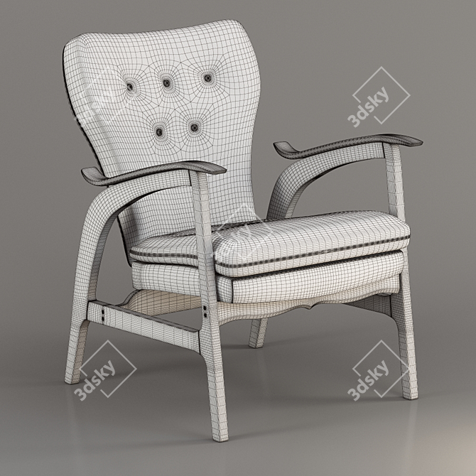 Mid-Century Modern Wegner 3 Chair 3D model image 2