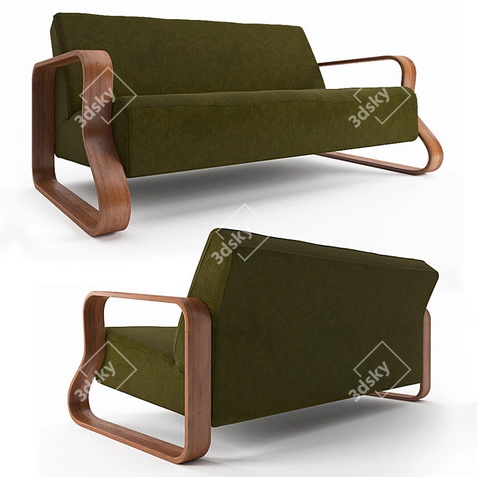 Aalto 544: Iconic Architect's Sofa 3D model image 1