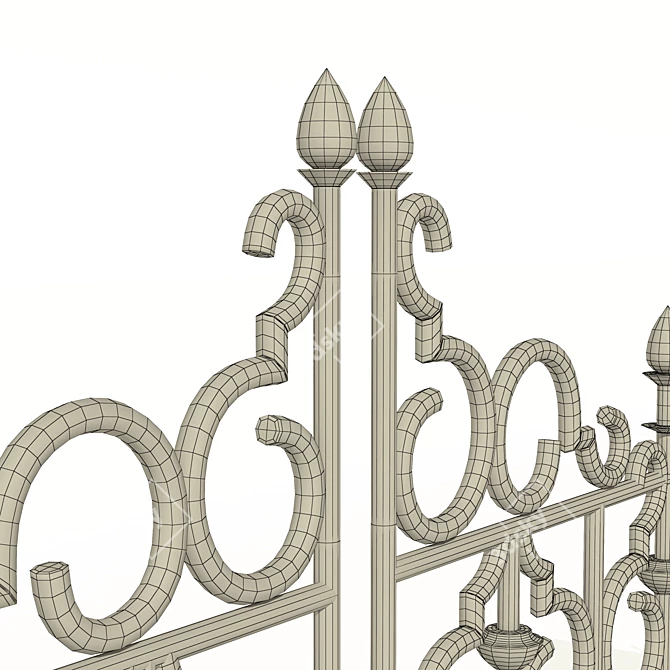 ForgeStone Fence: 3m Width, 4.8m Gates, 1.7m Gate. 3.3m Height 3D model image 2