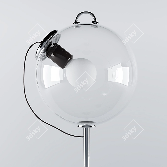 Modern Chrome Glass Floor Lamp 3D model image 2