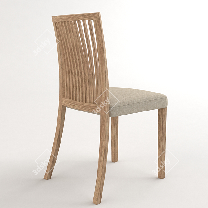 Elegant Wood Dining Chair 3D model image 2