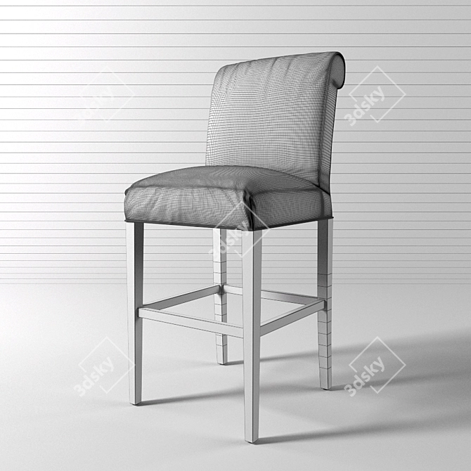 Comfort & Style: RH Hudson Upholstered Stool 3D model image 2