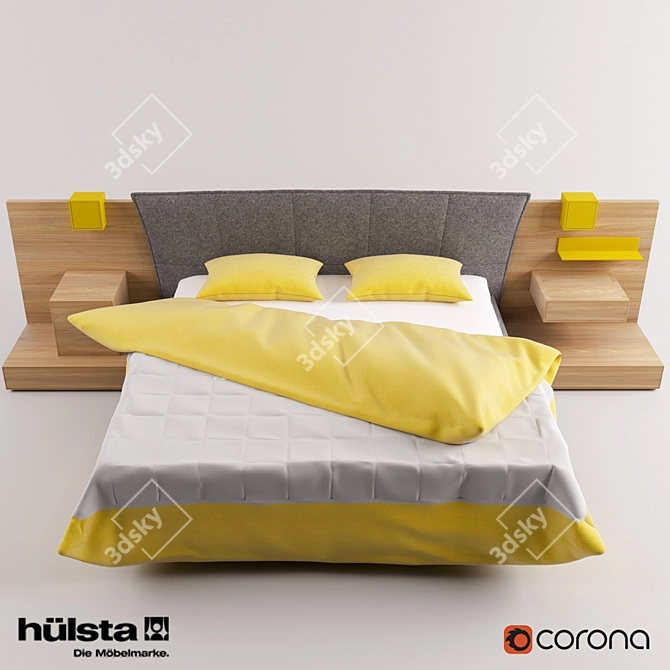 Lunis Bed: German Craft, Perfect Comfort 3D model image 1