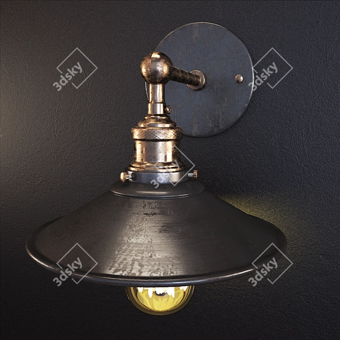 Vintage 50s Retro Lamp 3D model image 1