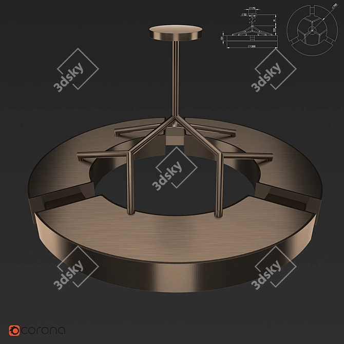 Elegant Ozone Chandelier V 3D model image 2