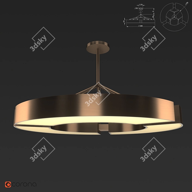 Elegant Ozone Chandelier V 3D model image 3