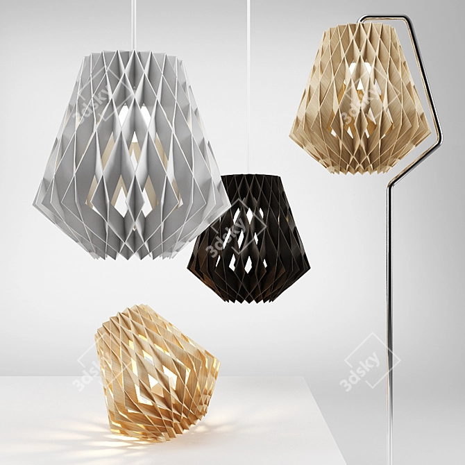 Pilke 36 Collection: Floor Lamp, Chandelier, Table Lamp 3D model image 1