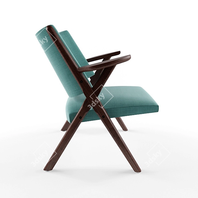 Retro Chic Lounge Chair 3D model image 3