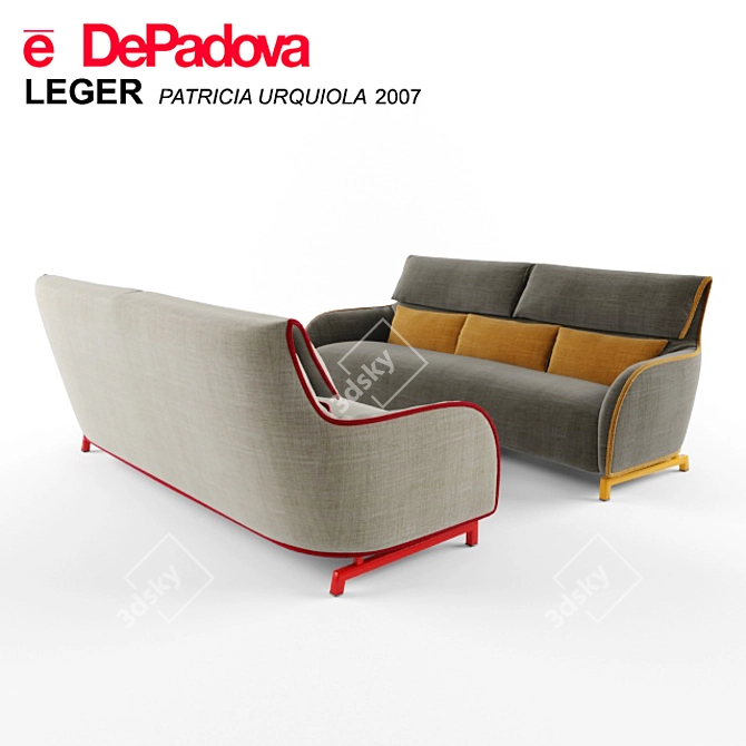 Sleek DePadova Leger Sofa 3D model image 1