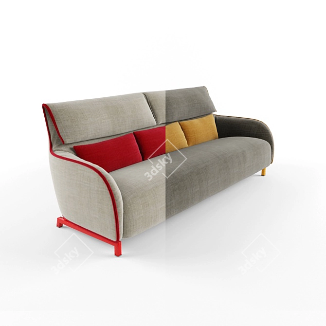 Sleek DePadova Leger Sofa 3D model image 2