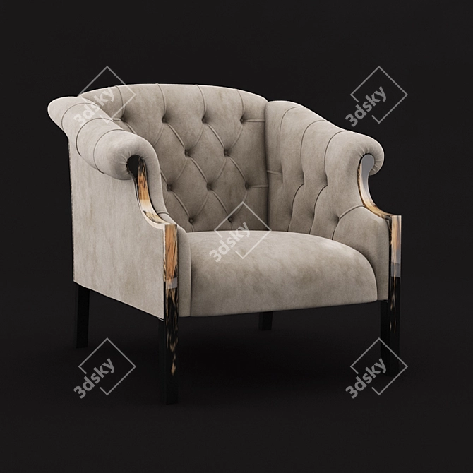 Elegant Arcahorn Armchair 3D model image 1