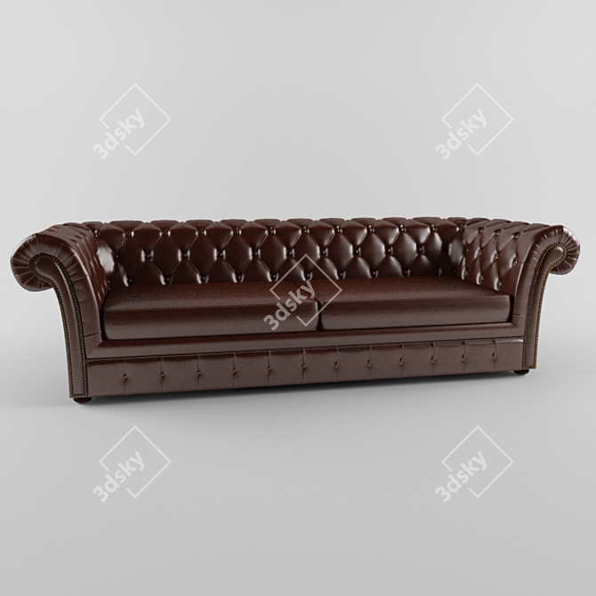 Casper Leather Sofa: Elegant Comfort 3D model image 1