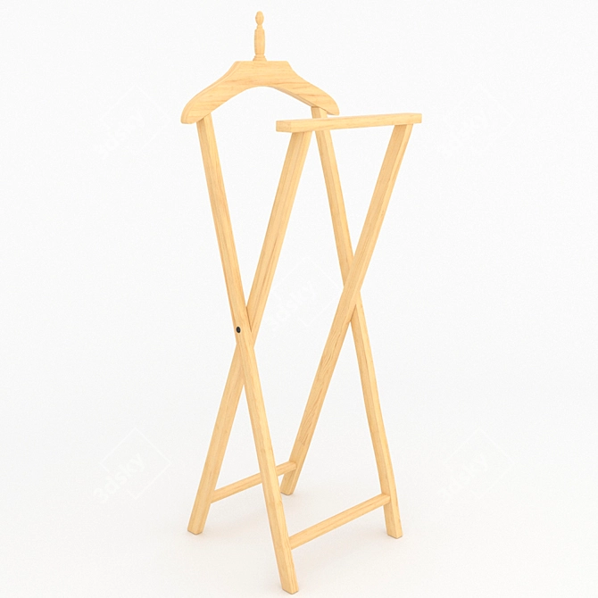 Wooden Floor Hanger 3D model image 1