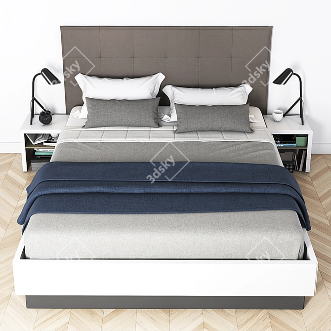 Boconcept Lugano Bed Set 3D model image 2