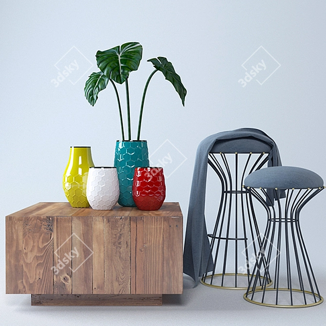 Modern Chic Home Decor Set 3D model image 1