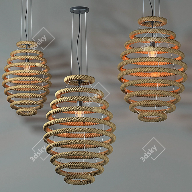 Loft Country Hanging Lamp 3D model image 1