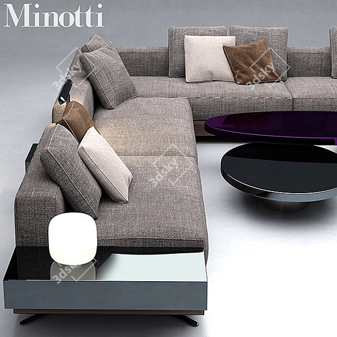 Modern White Minotti Sofa 3D model image 2