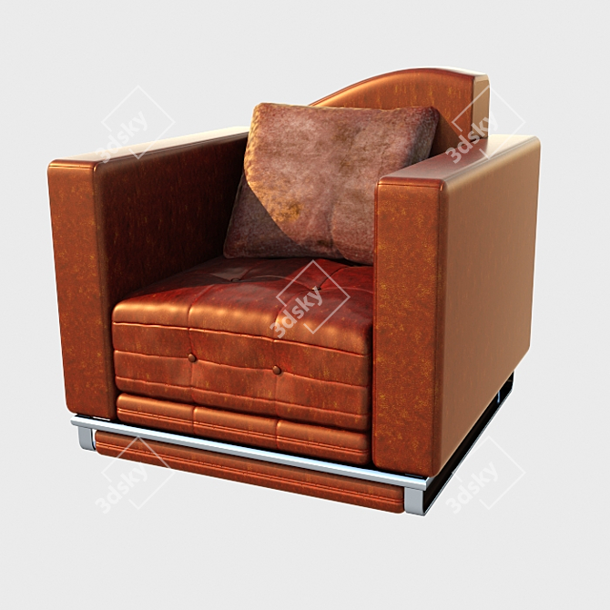 Vintage Leather Armchair 3D model image 1