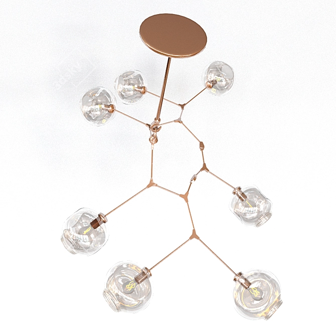 Elegant Bubbles Chandelier 3D model image 2