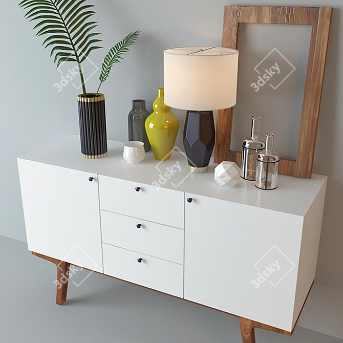 Modern Buffet by West Elm 3D model image 2