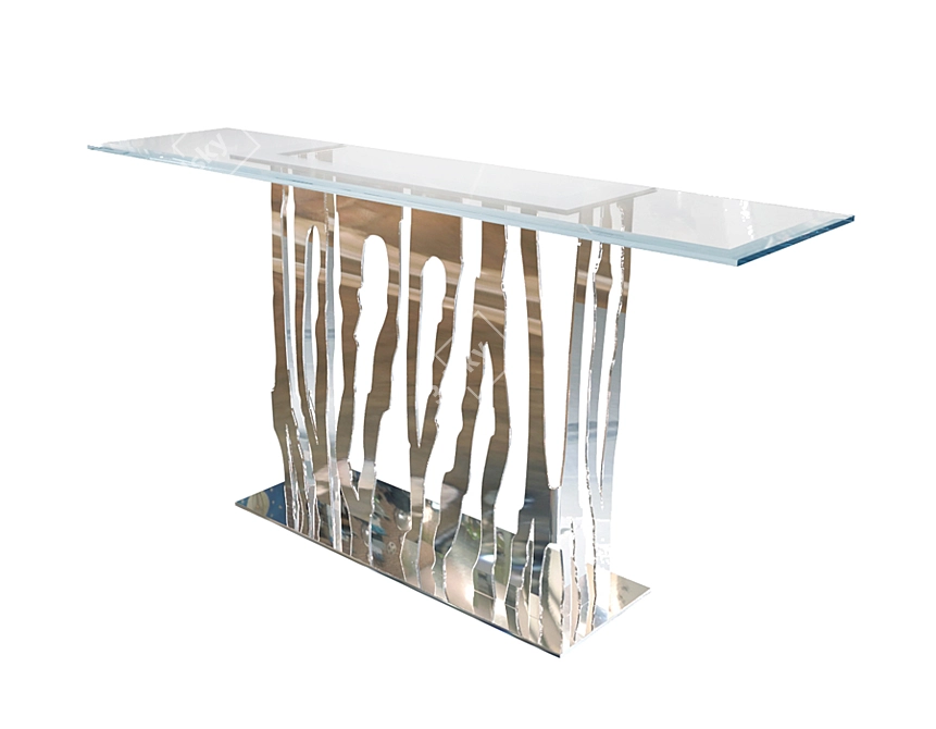 Sleek Steel Console Table 3D model image 1