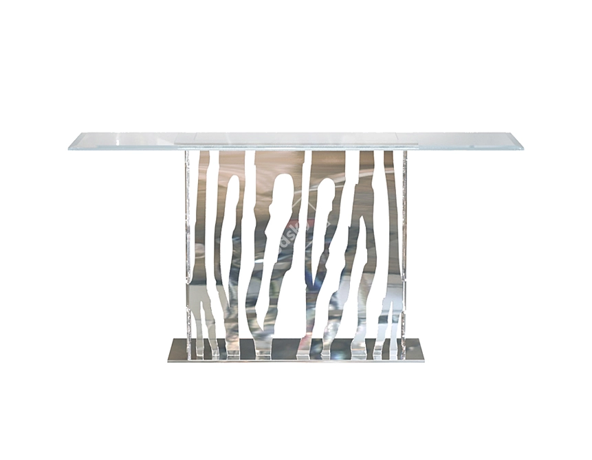 Sleek Steel Console Table 3D model image 2