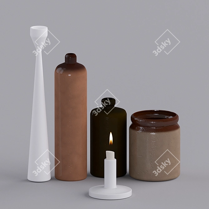 Elegant Ceramic Vases 3D model image 1