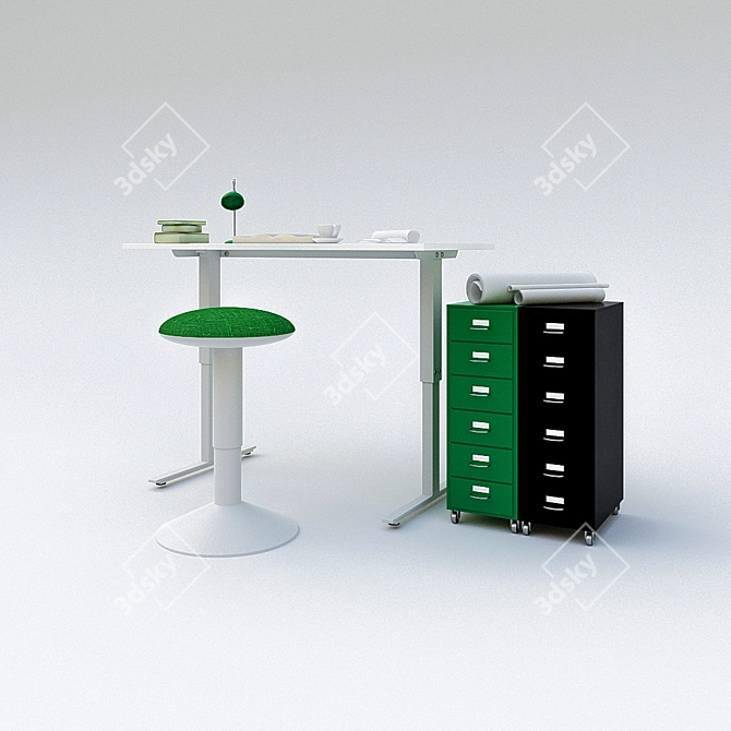 Versatile Transformer Table: Skarsta 3D model image 2