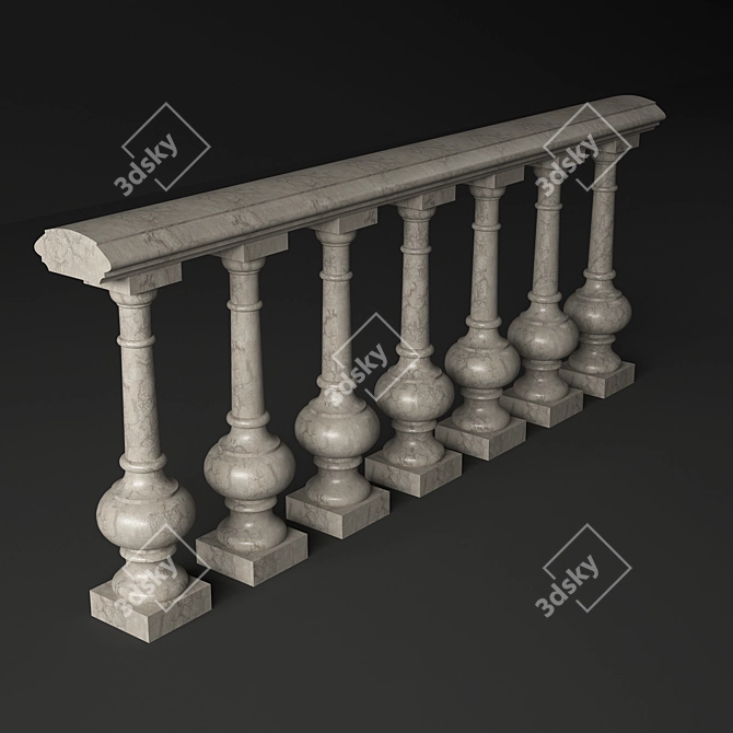 Elegant Classical Balustrade 3D model image 1