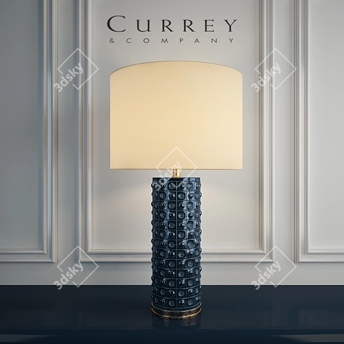 Navy-Silver Terracotta Table Lamp 3D model image 1