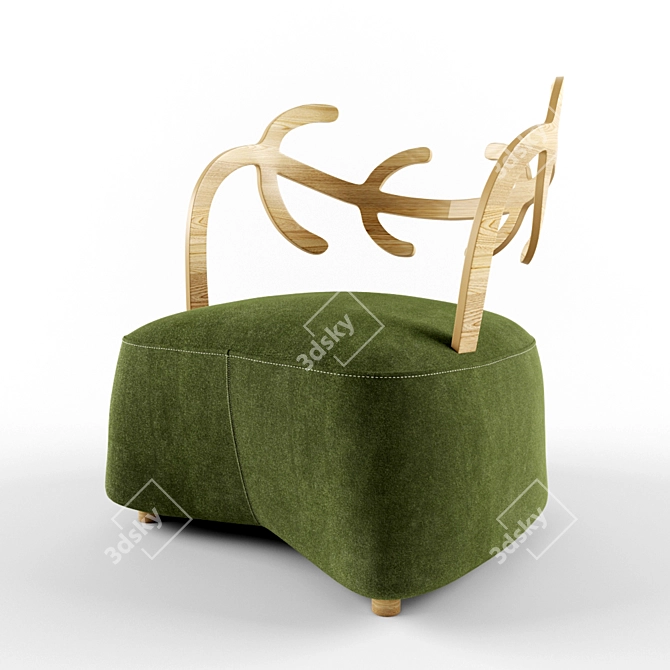 Sleek Antler Chair: NENDO's Modern Masterpiece 3D model image 1