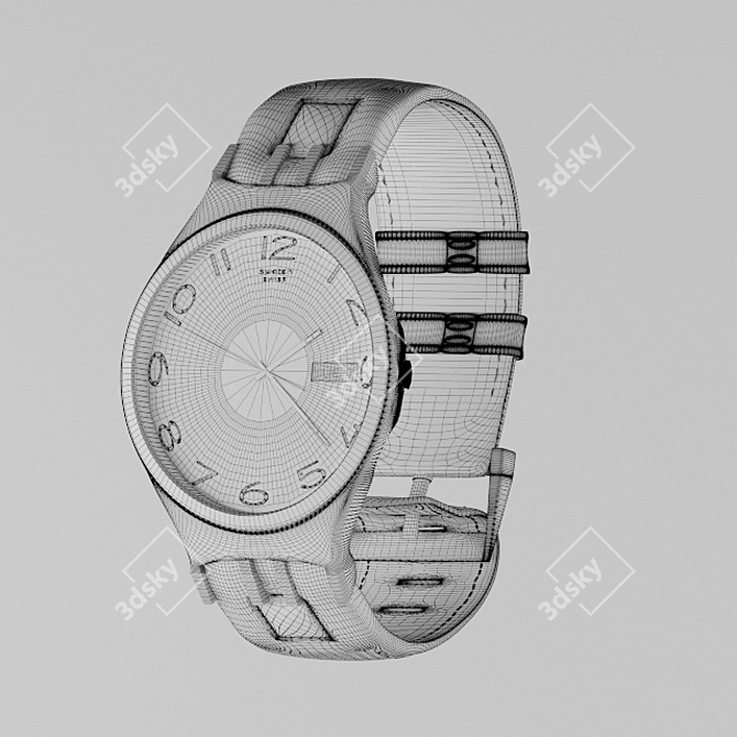 Sleek Steel Swatch Watches 3D model image 3