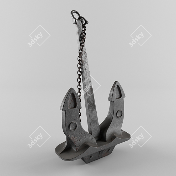 Coastal Anchor Sculpture 3D model image 1