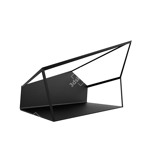 Minimalistic Wall Mounted Shelf 3D model image 2