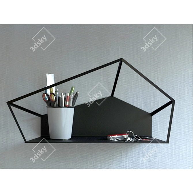 Minimalistic Wall Mounted Shelf 3D model image 3